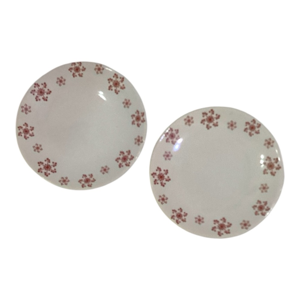 Houston Harvest Red Snowflake 6” Dessert Plates – Set of 2 - Picture 6 of 6